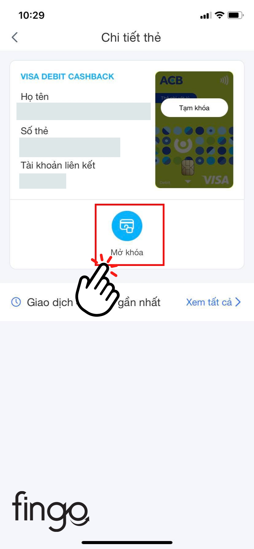Chọn vào "Mở khóa"