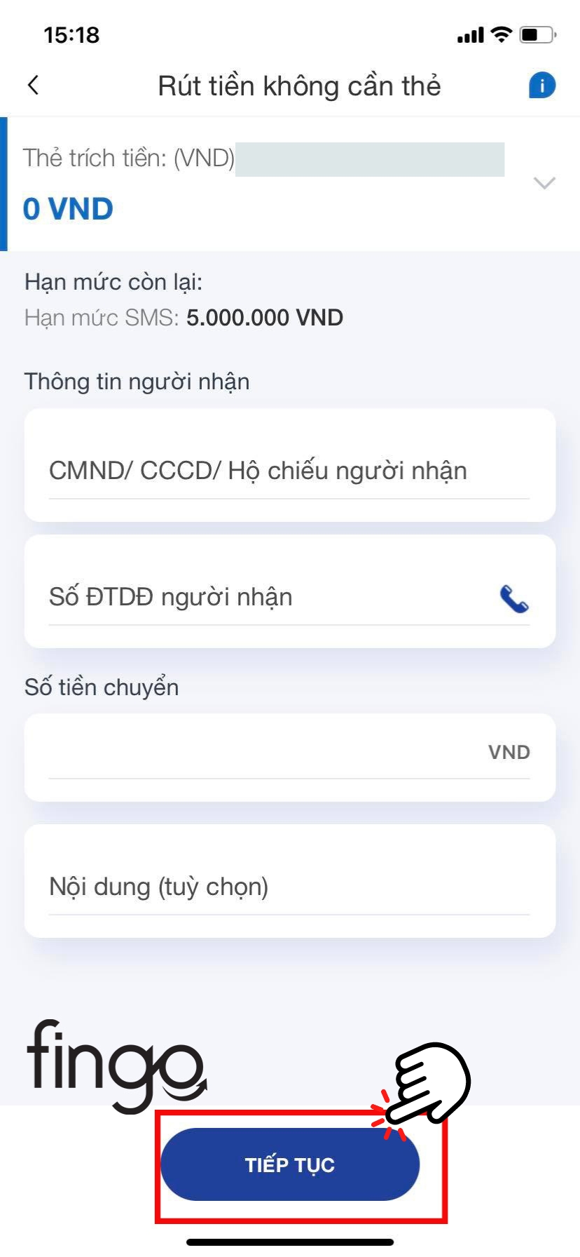 Điền các thông tin cá nhân