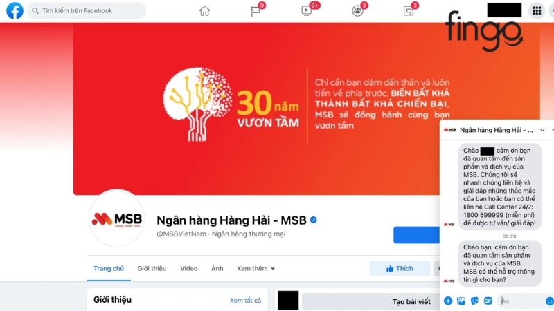 Hỗ trợ khách hàng qua MXH Facebook