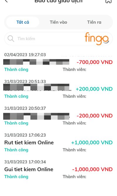Tìm chọn giao dịch đã chuyển khoản nhầm.