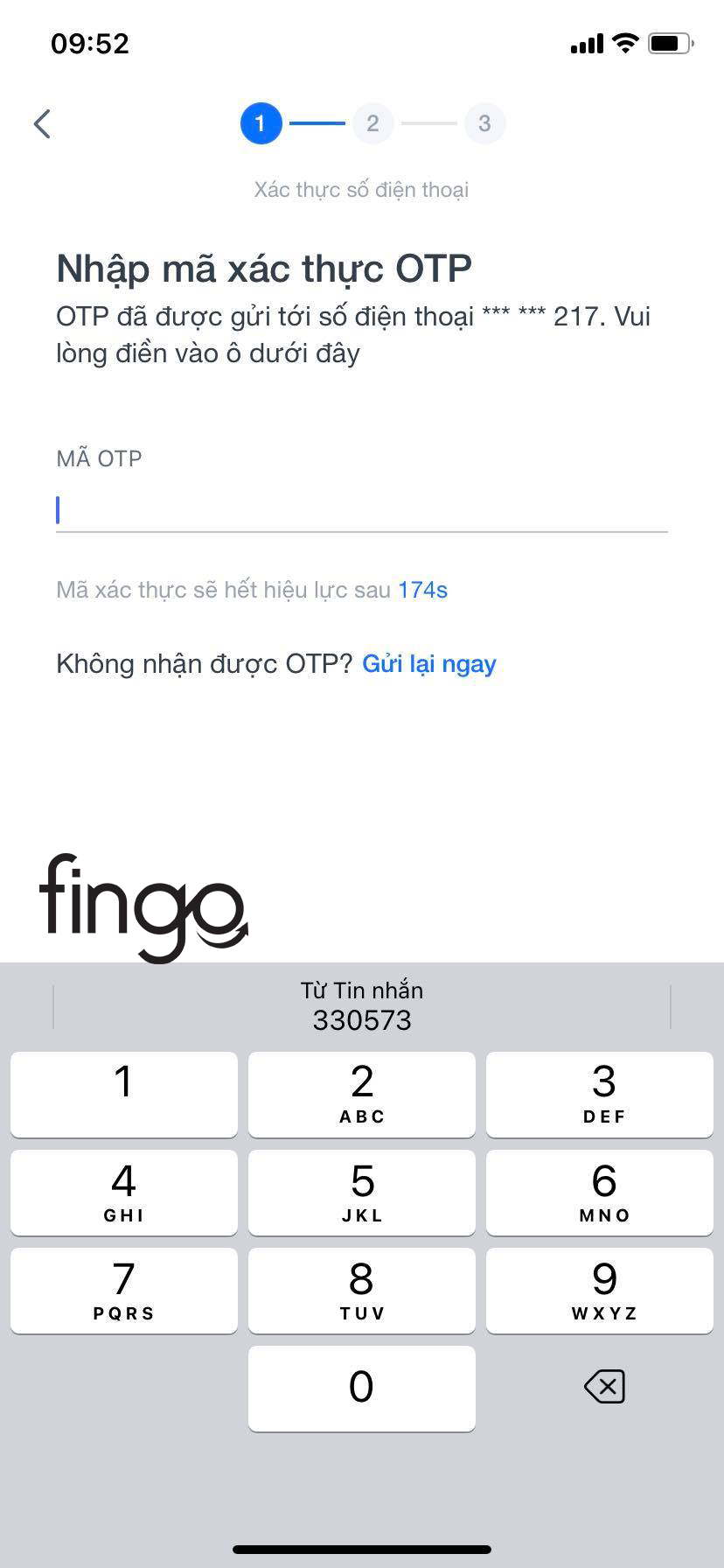 Nhập mã OTP để tiếp tục