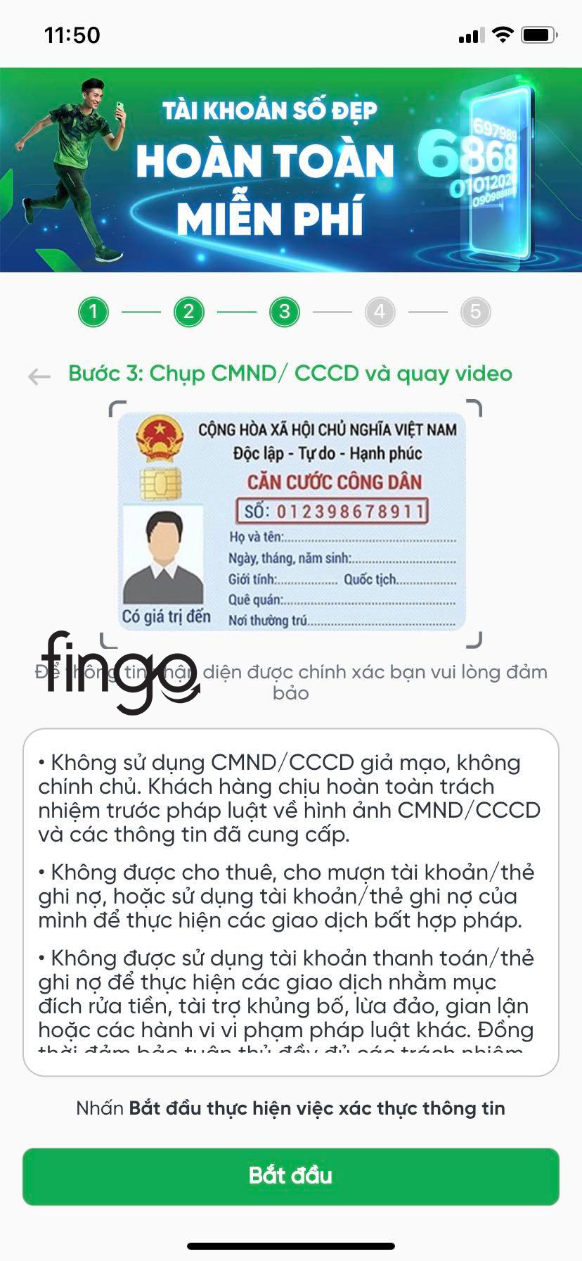 Chụp hình giấy tờ tùy thân theo hướng dẫn