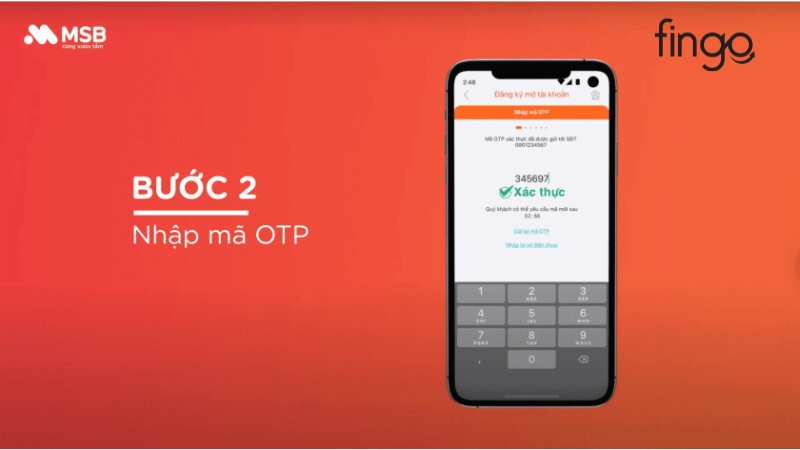 Nhập mã OTP xác nhận