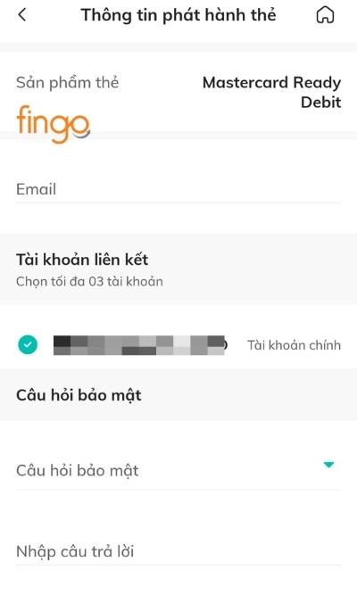 Điền đầy đủ các thông tin hiển thị trên màn hình