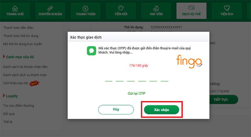 Nhập mã OTP gửi đến số điện thoại bạn đăng ký