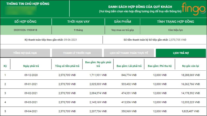 Cách tra cứu hợp đồng Fe Credit qua Website
