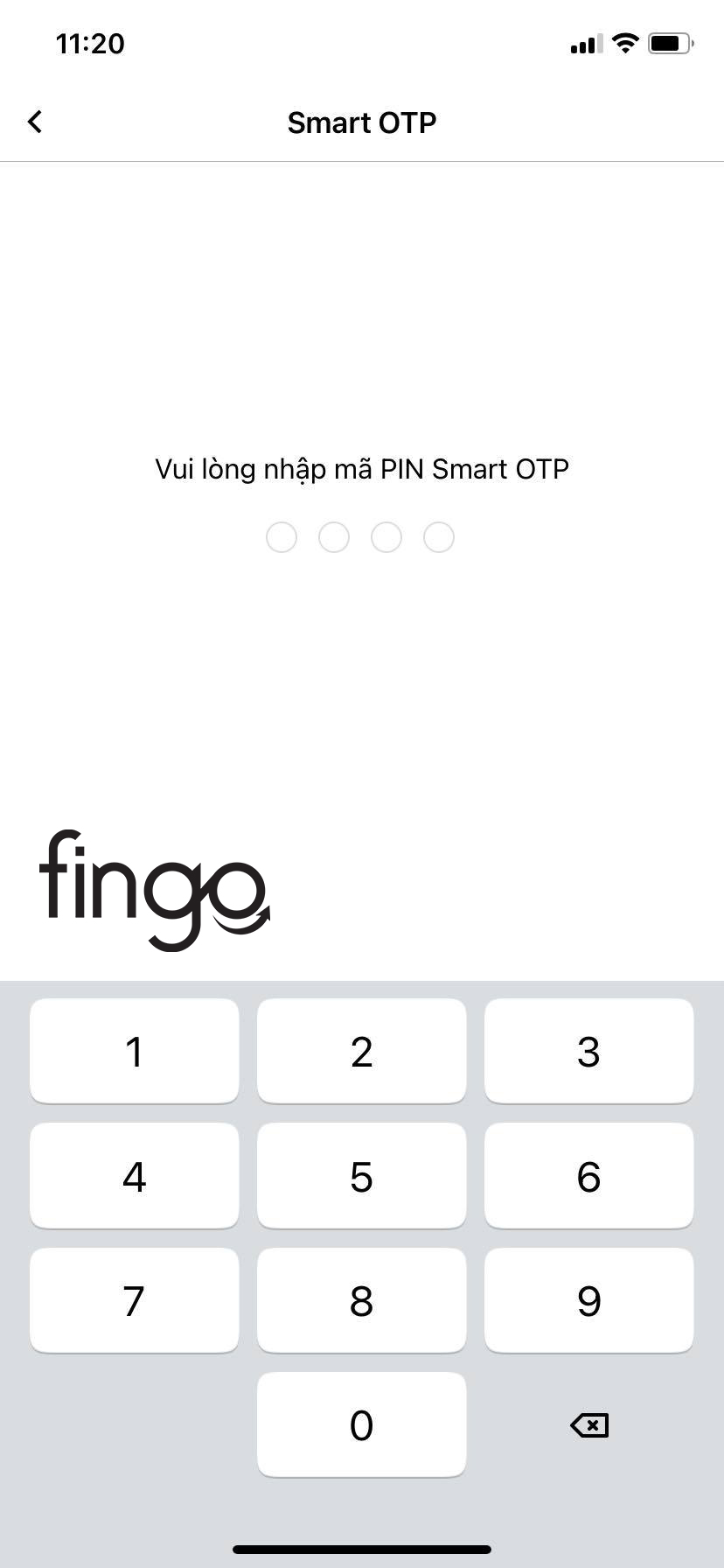 Nhập mã PIN Smart OTP