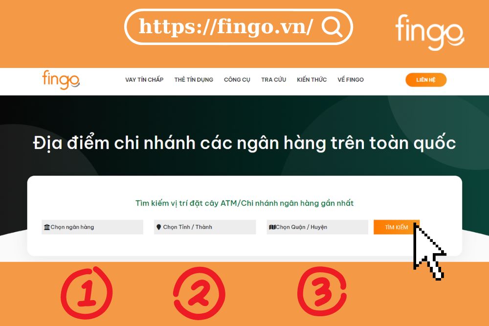Tại màn hình có khung tìm kiếm, bạn nhập ngân hàng bạn đang tìm kiếm (OCB), thành phố bạn đang ở và cuối cùng là quận huyện bạn đang sinh sống. Sau đó hãy nhấp vào ô “Tìm kiếm” bên tay phải.
