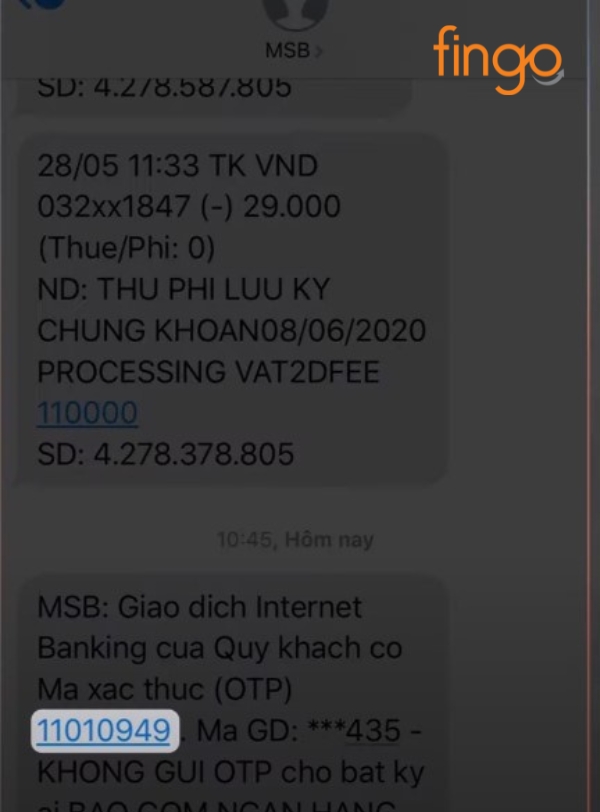 Đăng ký internet banking MSB qua website