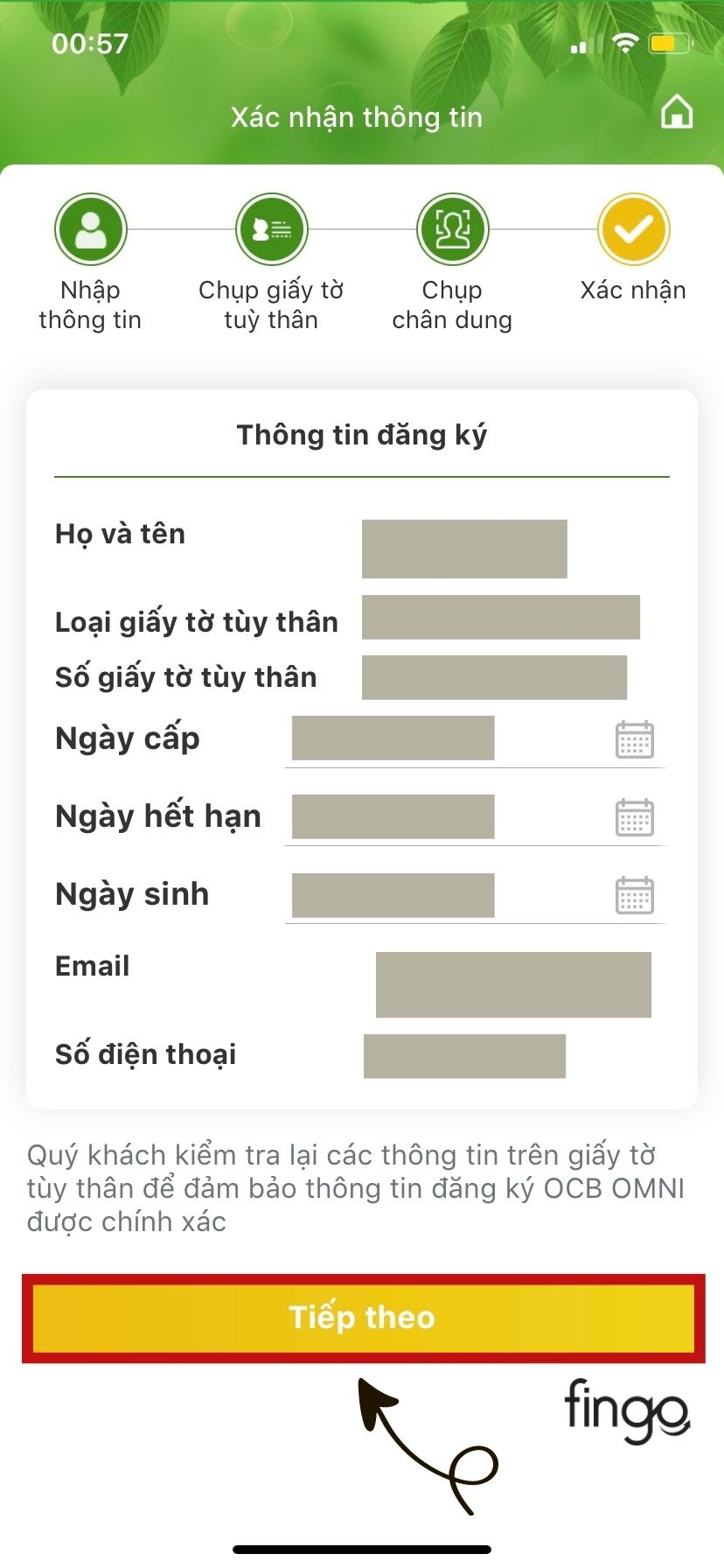 Bước 9: Kiểm tra lại thông tin.