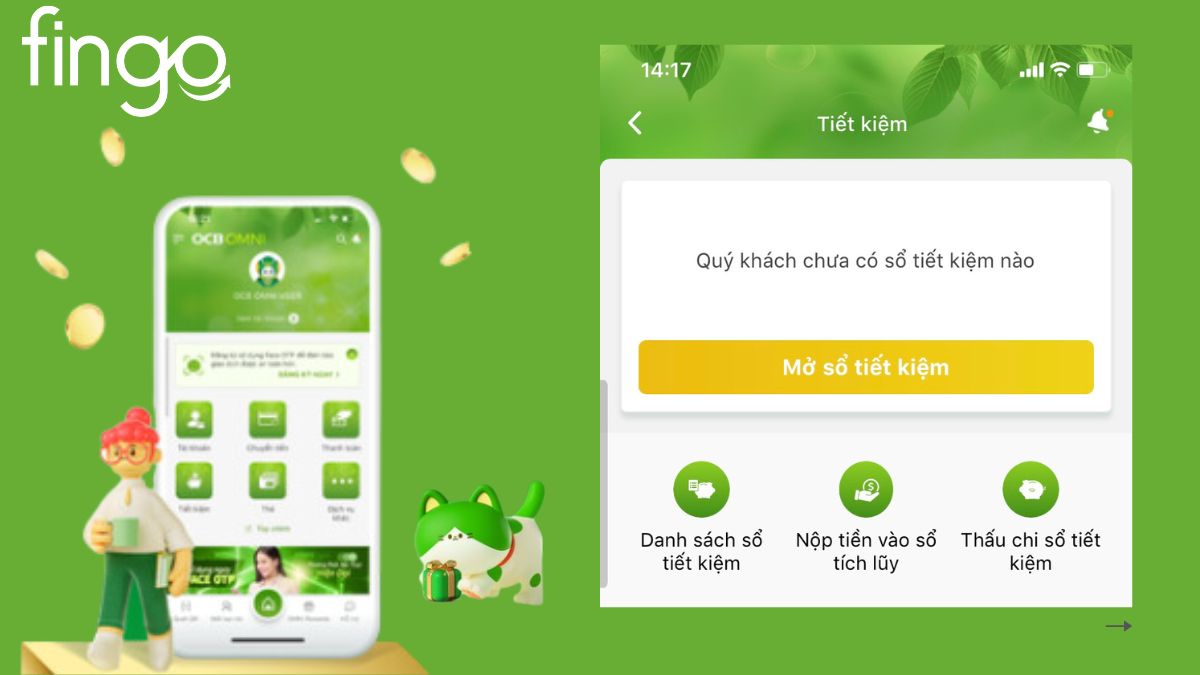 Dịch vụ "Tiết kiệm" trong OCB OMNI.