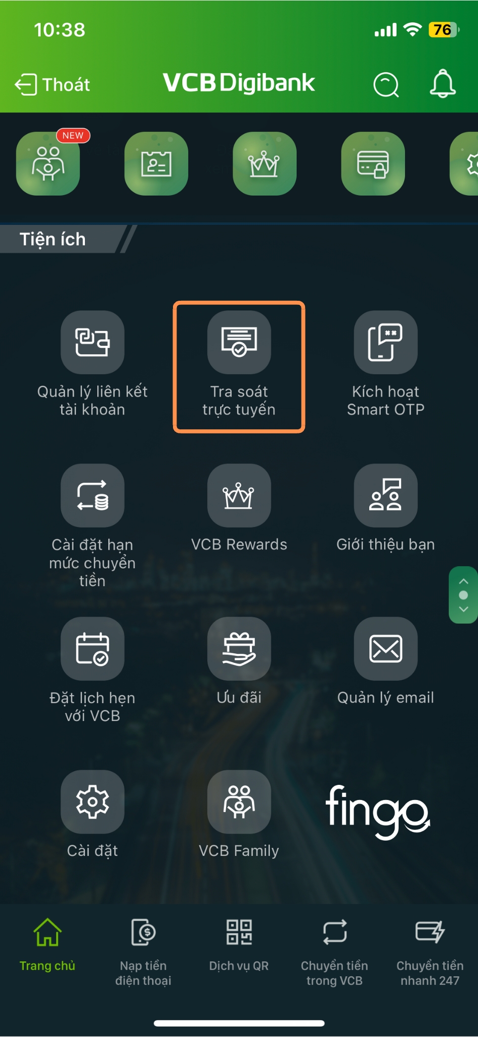 Thu hồi lệnh chuyển tiền Vietcombank bước 1