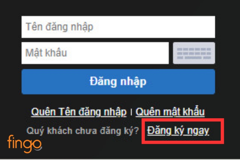 Nhấn chọn Đăng ký ngay để sử dụng dịch vụ Internet Banking Shinhan