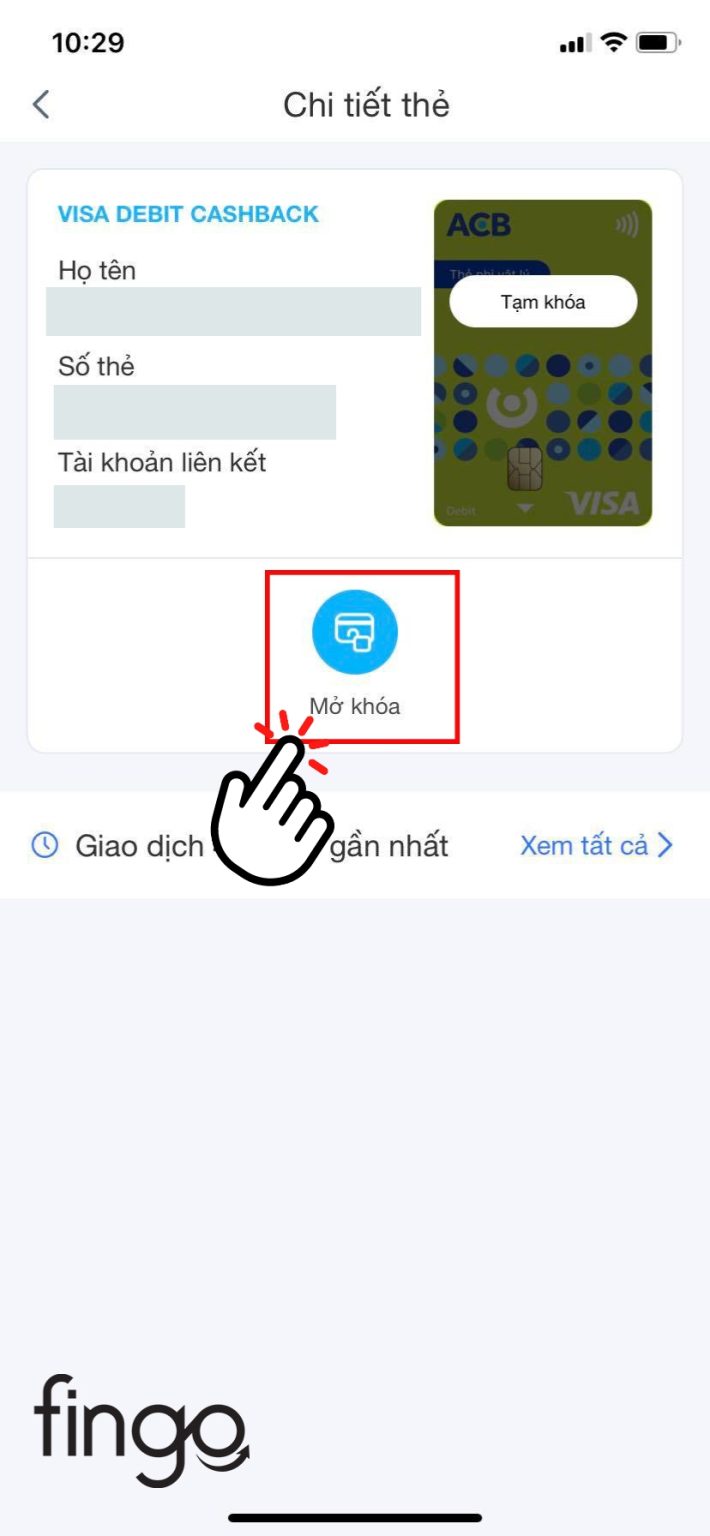 Chọn vào "Mở khóa"
