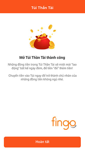 Hoàn tất mở Túi Thần Tài