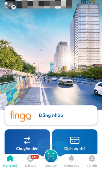 Đăng nhập vào ứng dụng SmartBanking BIDV