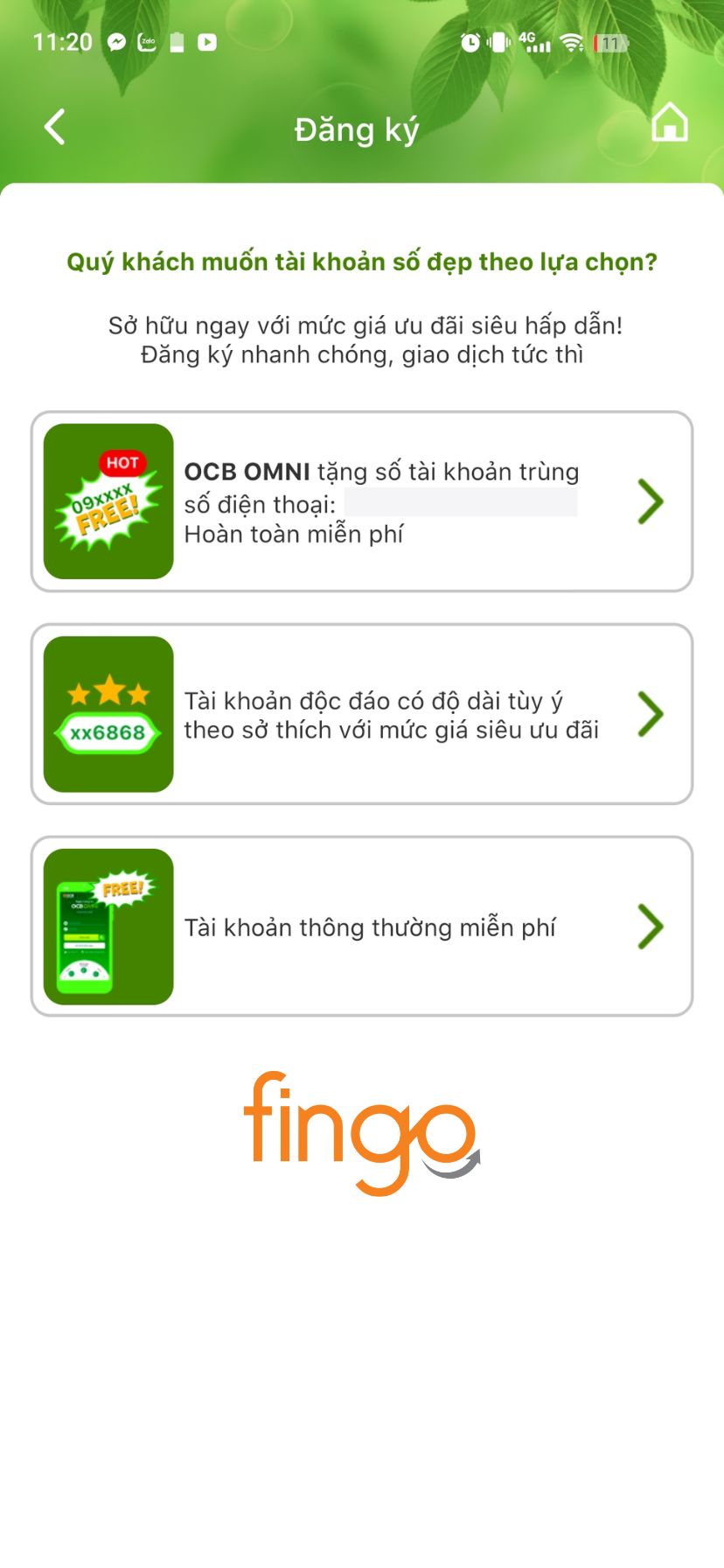 Bước 13: Chọn số tài khoản ngân hàng trùng với số điện thoại.