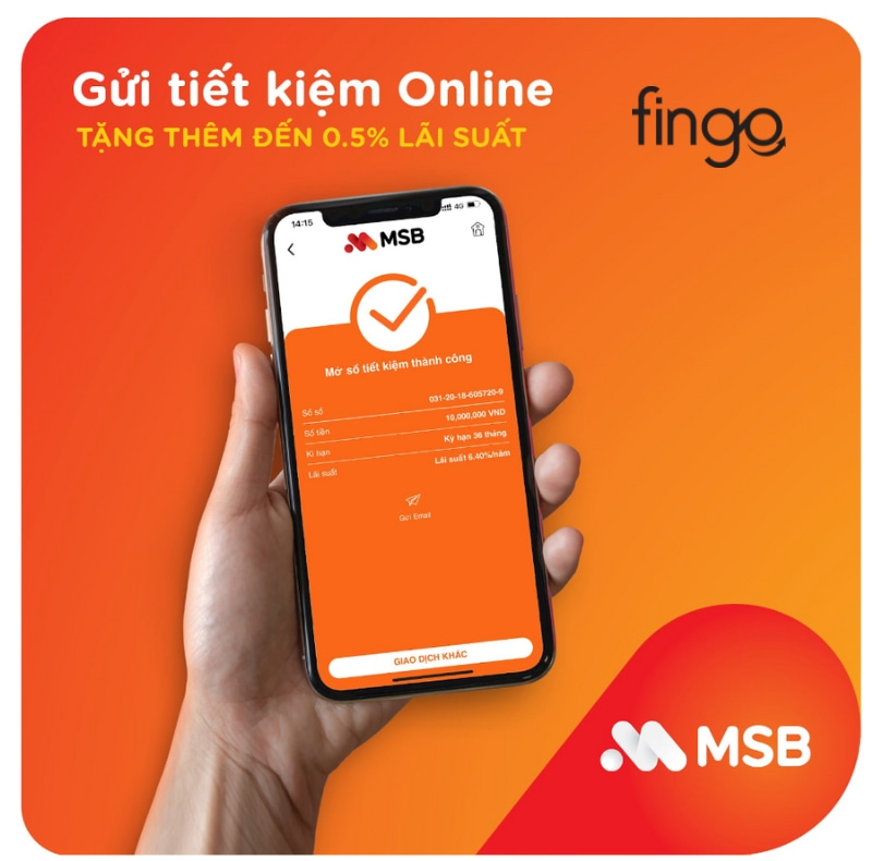 Gửi tiết kiệm online MSB
