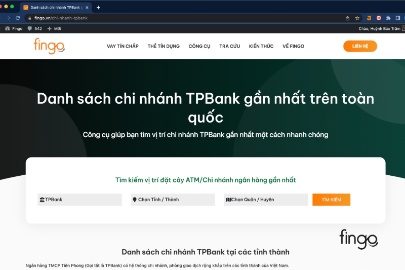 Hotline TPBank bước 1
