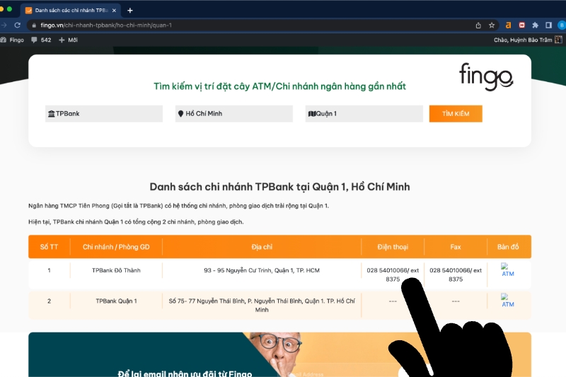 Hotline TPBank bước 3
