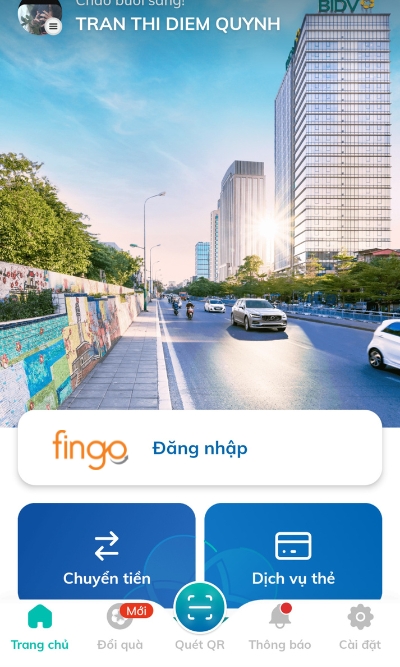 Đăng nhập ứng dụng SmartBanking BIDV