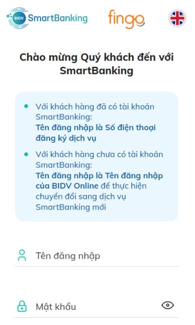Đăng nhập tài khoản trên website của ngân hàng