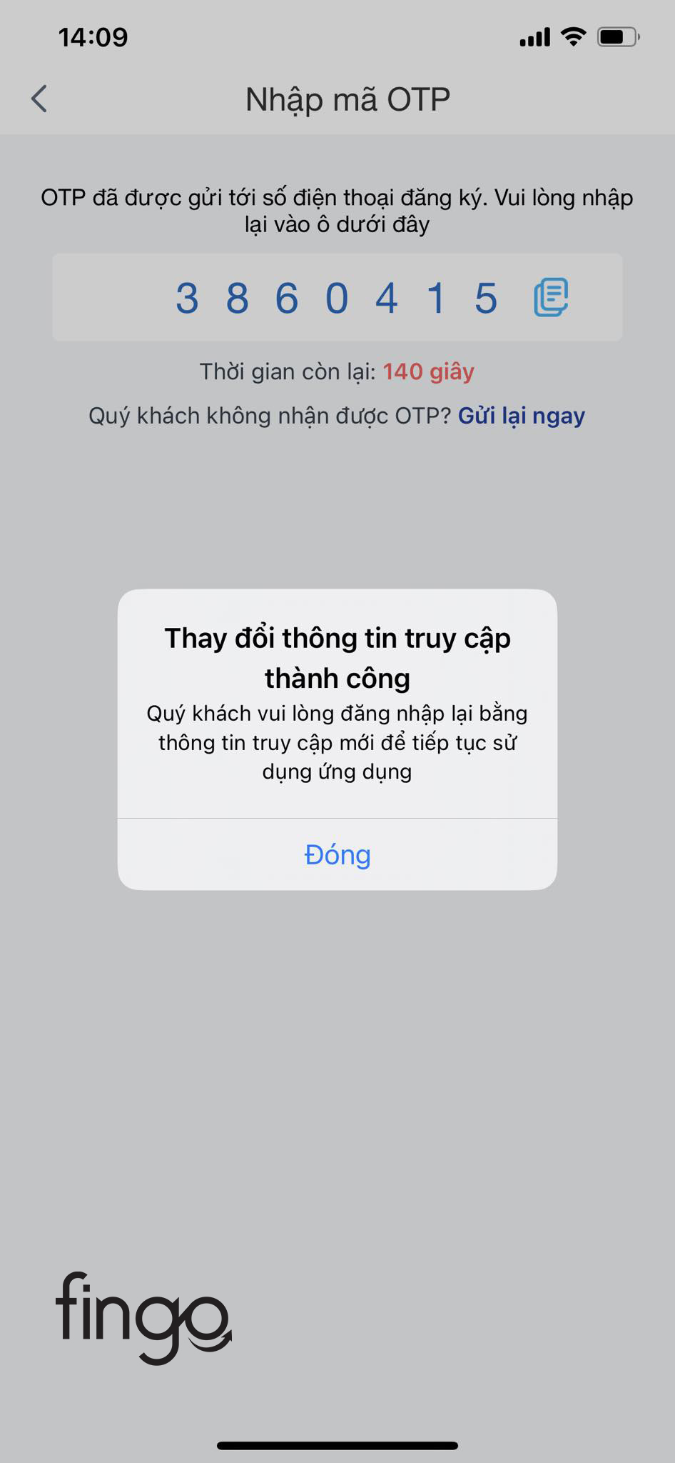 Nhập mã OTP