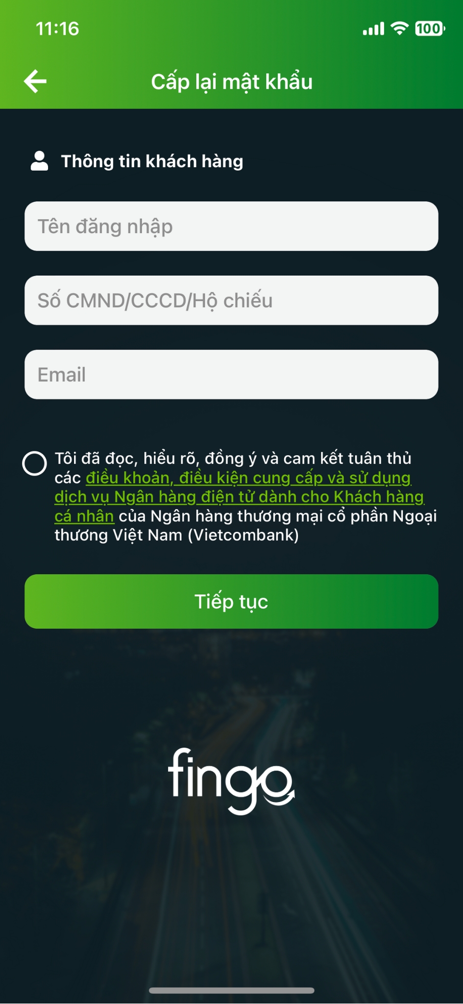 Mật khẩu mặc định Vietcombank là gì bước 2