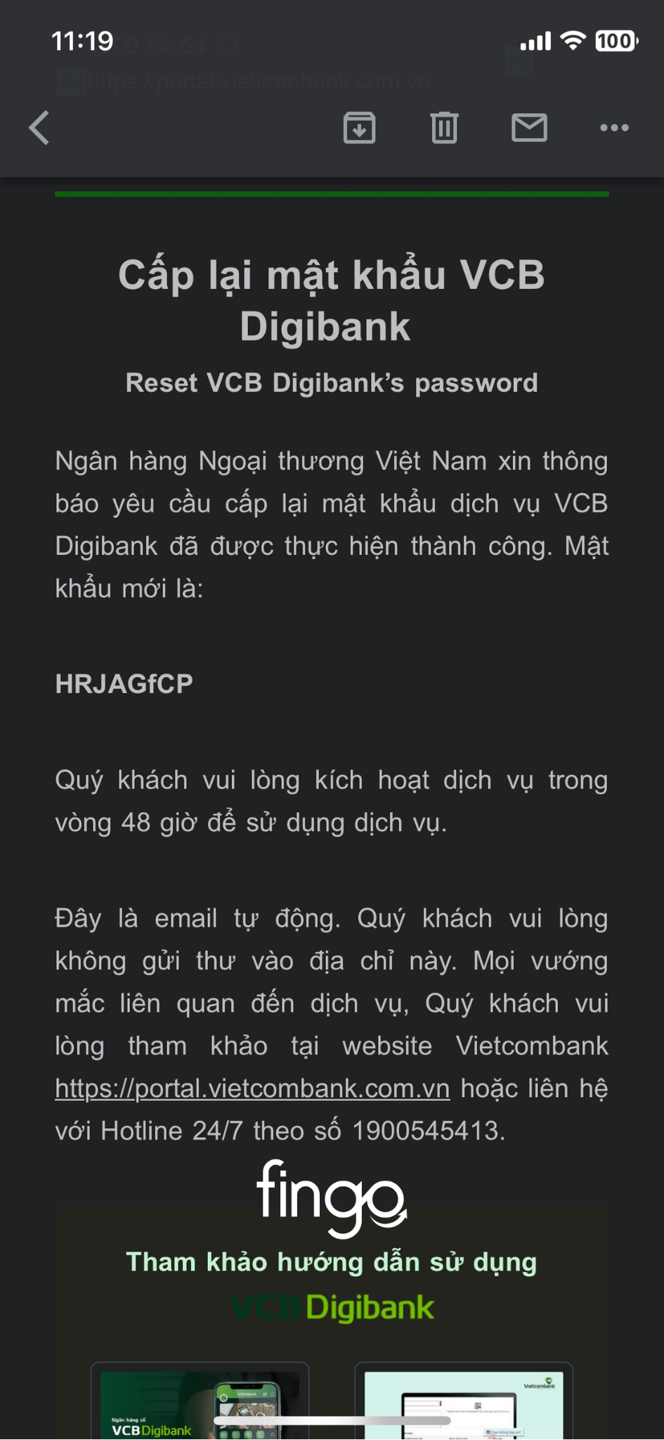 Mật khẩu mặc định Vietcombank là gì bước 6
