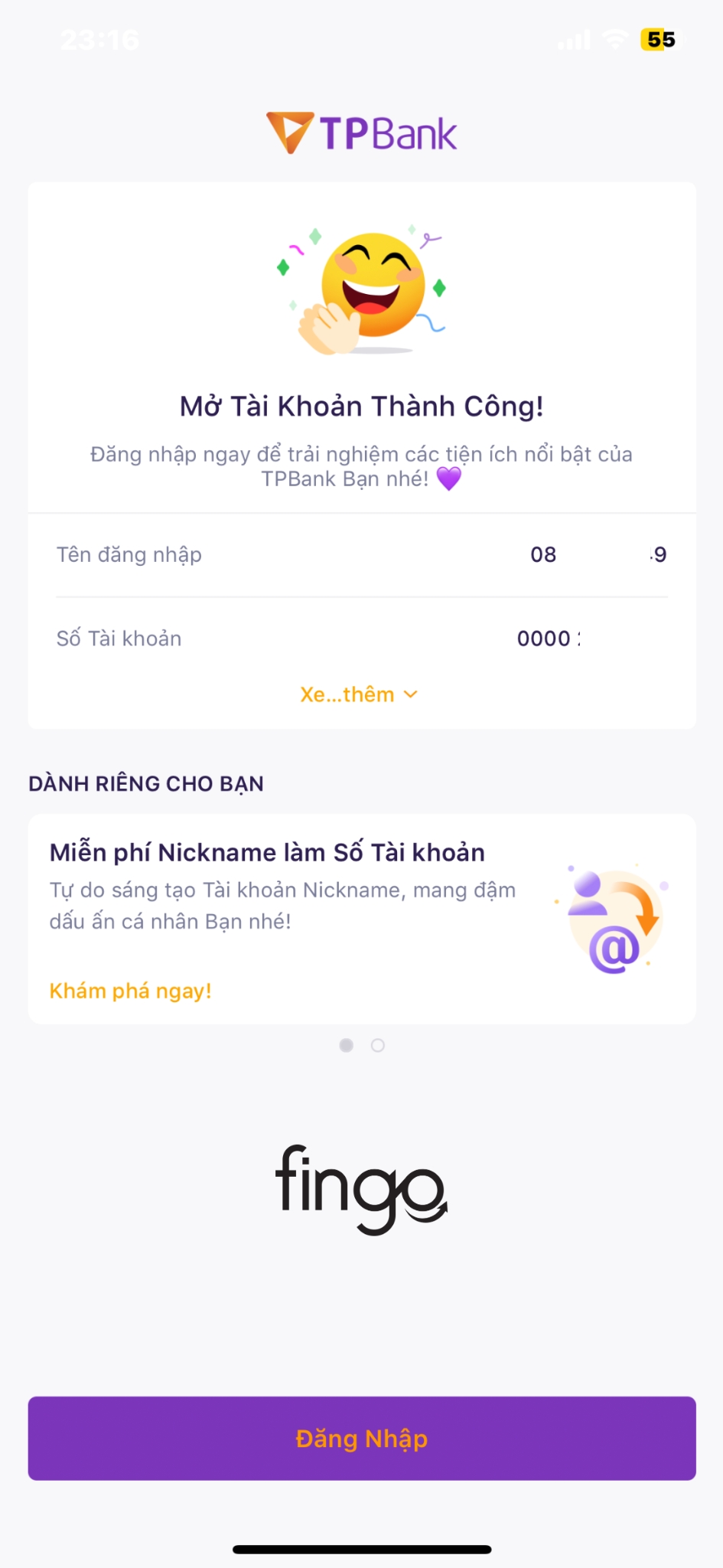 Mở tài khoản TPBank online bước 11