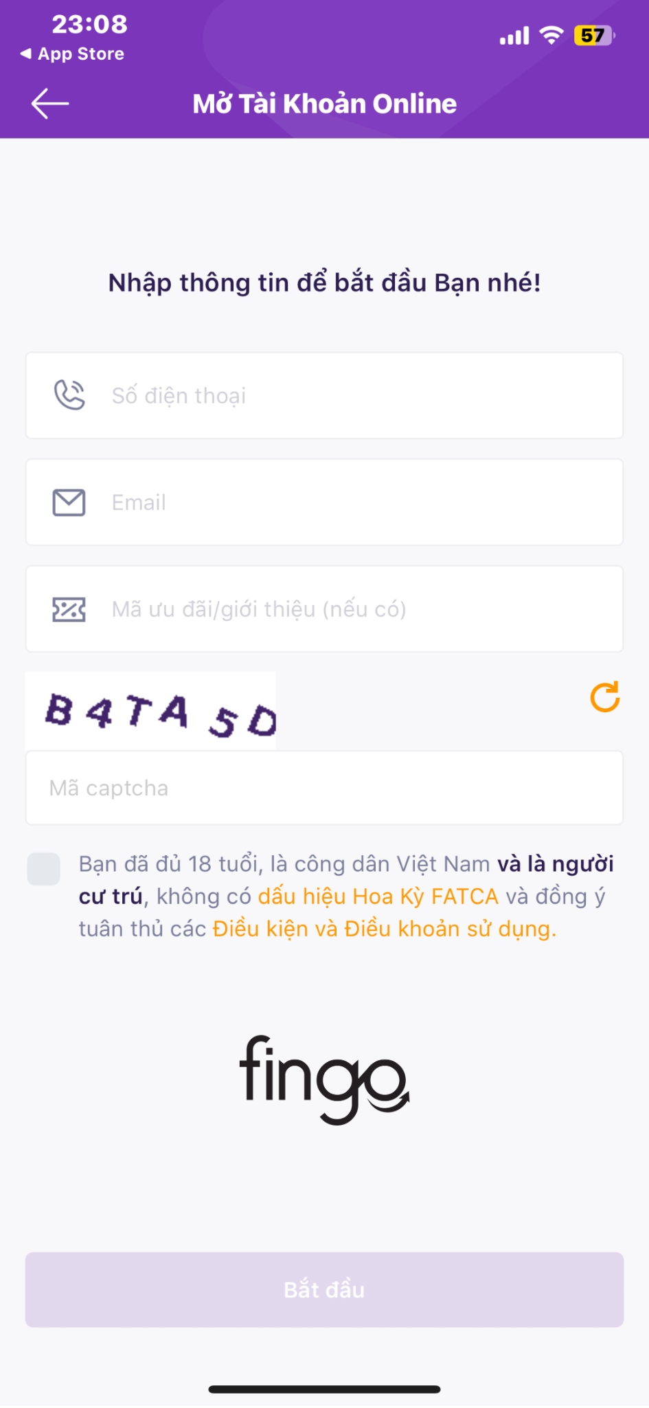 Mở tài khoản TPBank online bước 2
