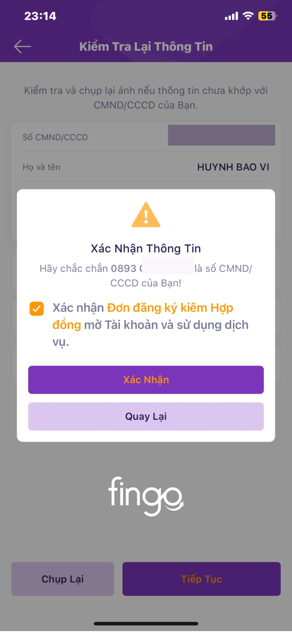 Mở tài khoản TPBank online bước 8