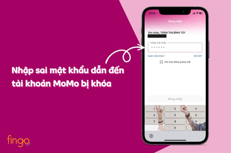 Người dùng nhập sai mật khẩu MoMo quá nhiều lần dẫn đến tài khoản MoMo bị khóa