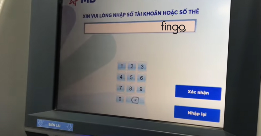 Nhập thông tin về số tài khoản/ số thẻ 