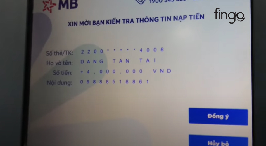 Kiểm tra lại thông tin