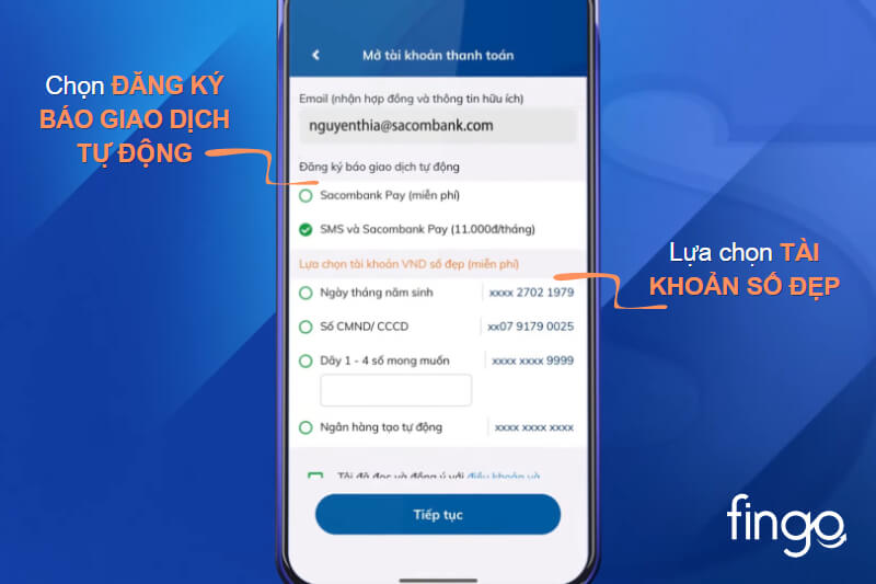 Lựa chọn tài khoản số đẹp