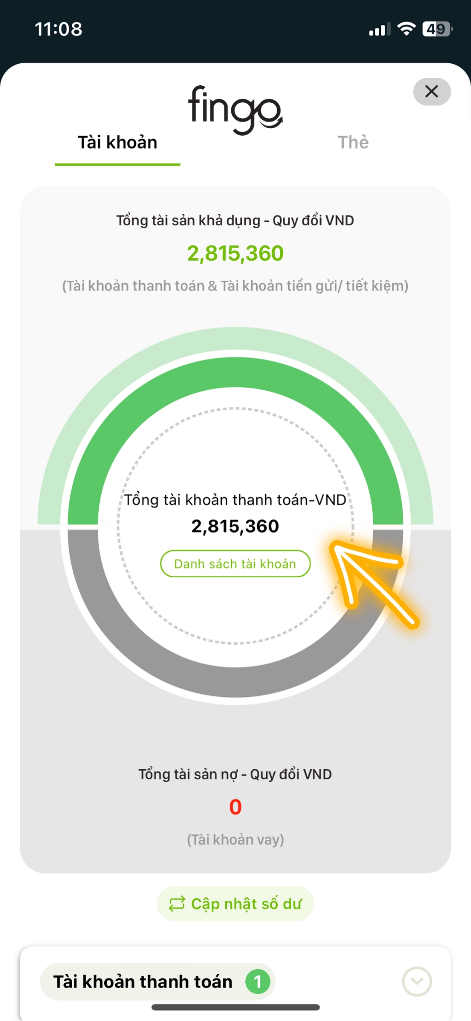 Số dư tối thiểu Vietcombank bước 4