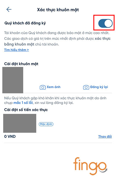 Tắt tính năng FacePay