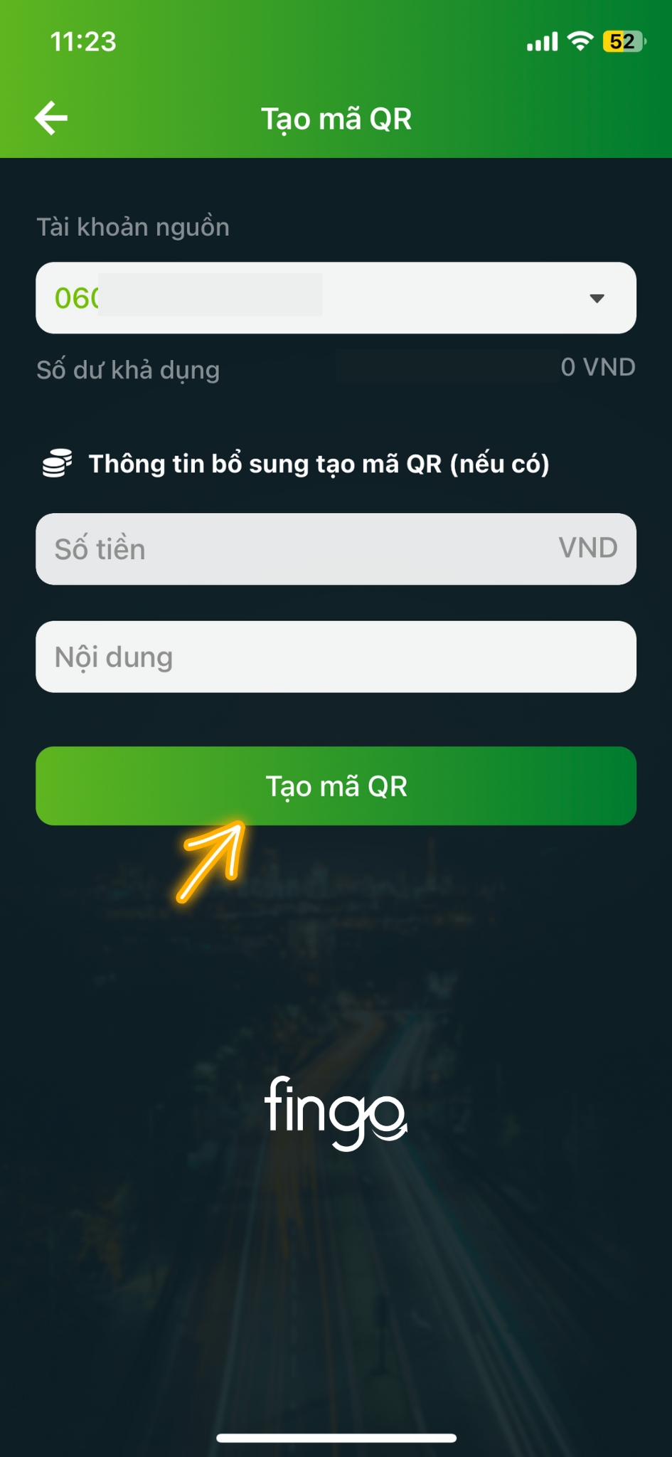 Thanh toán bằng mã QR Vietcombank bước 4