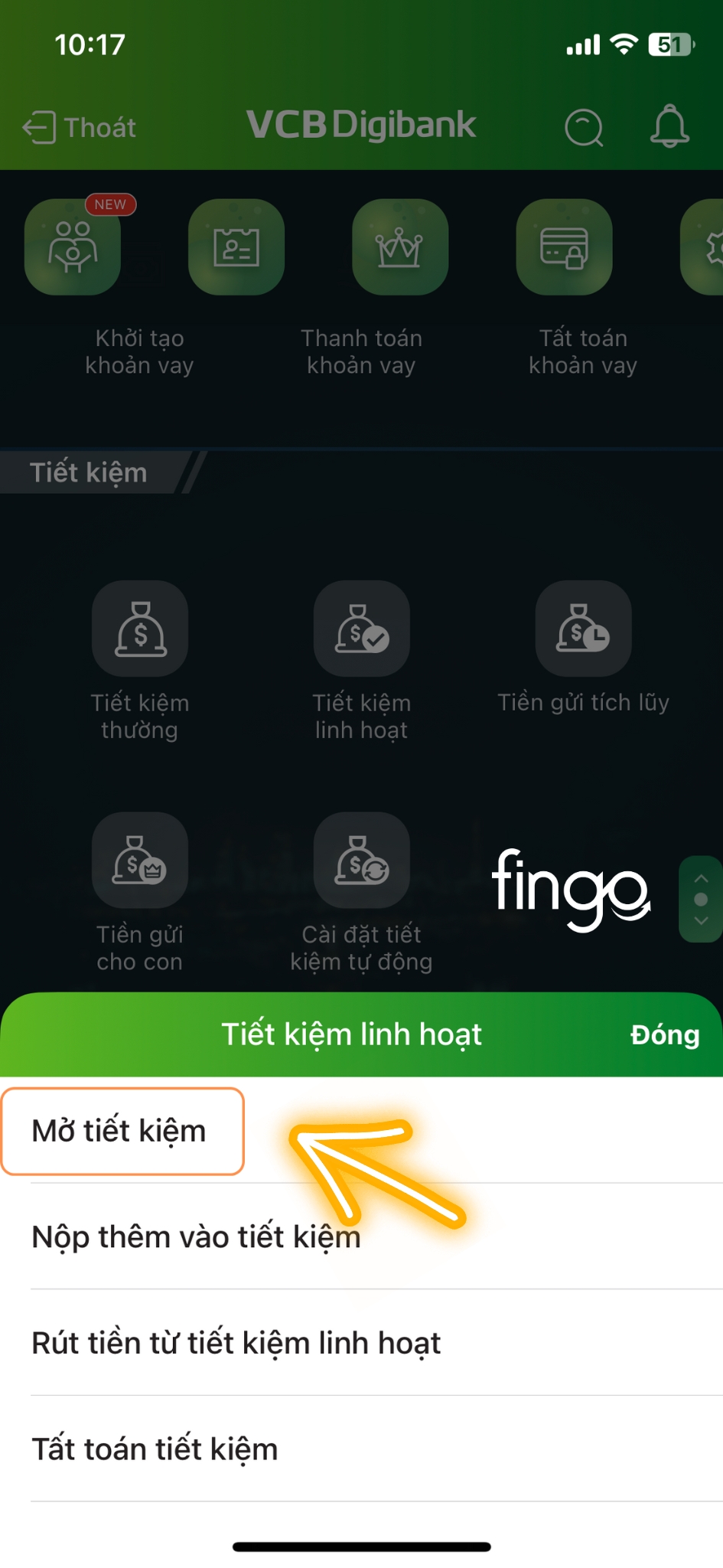 Tiết kiệm linh hoạt Vietcombank bước 2