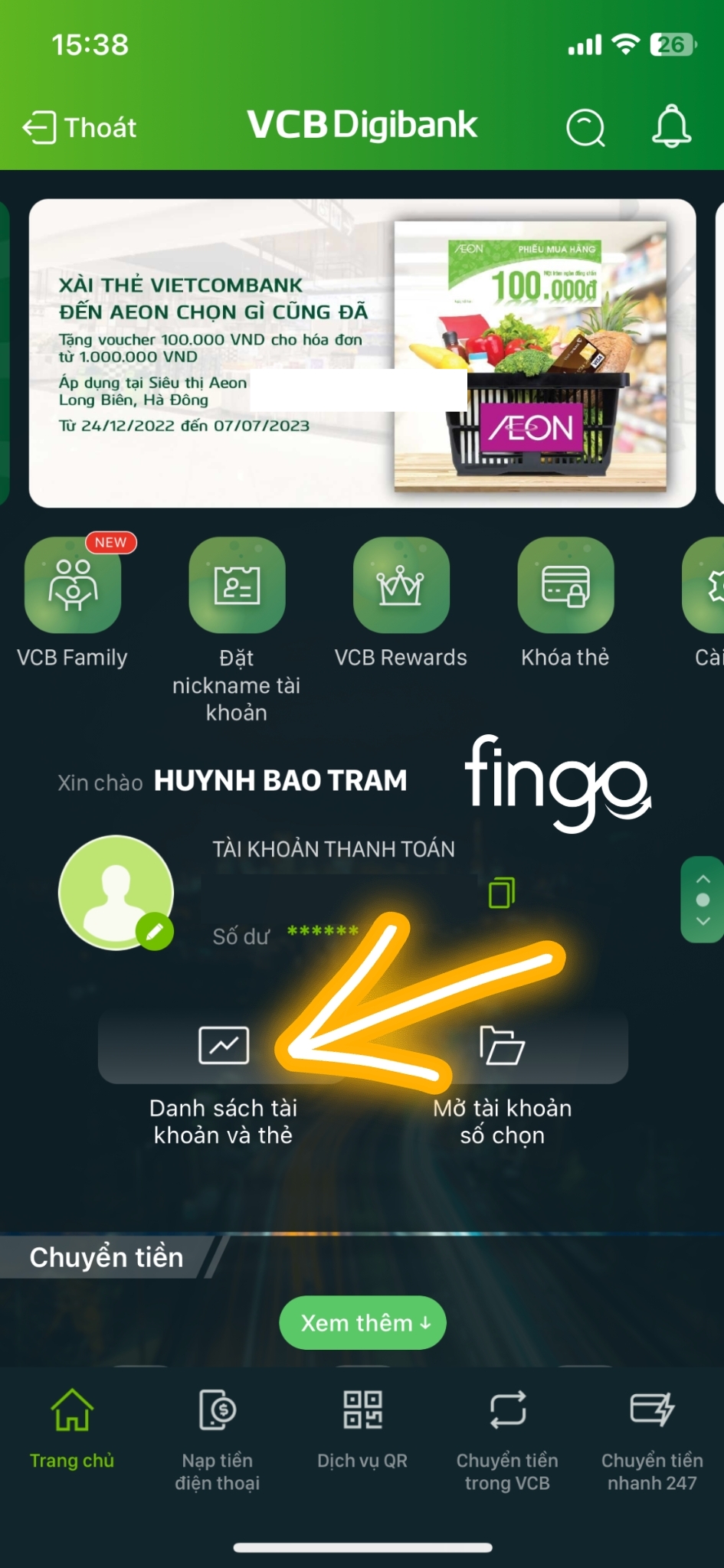 Tra cứu chi nhánh ngân hàng Vietcombank bước 1