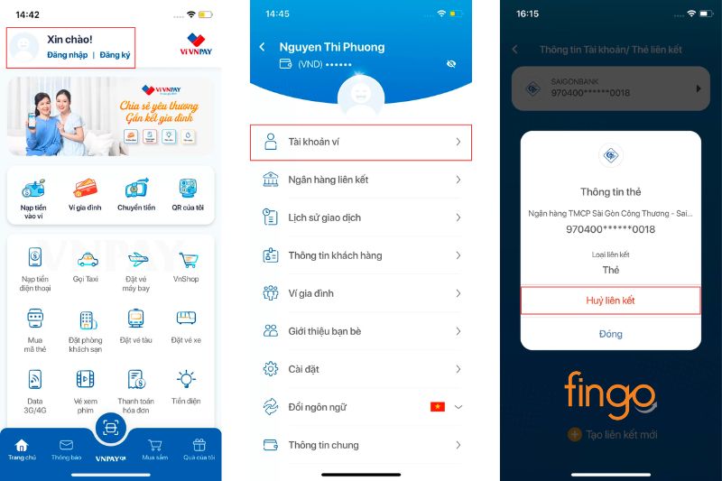 Cách huỷ liên kết ví VNPAY với tài khoản ngân hàng