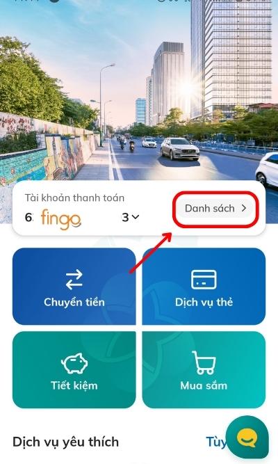 Đăng nhập vào ứng dụng SmartBanking BIDV. Tại đây, chọn mục Danh sách.