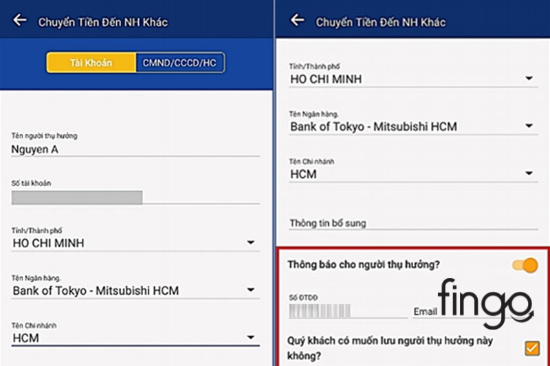 Chuyển tiền trong và ngoài hệ thống nhanh chóng