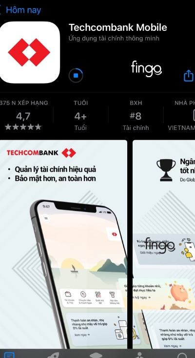 Tải ứng dụng Techcombank Mobile