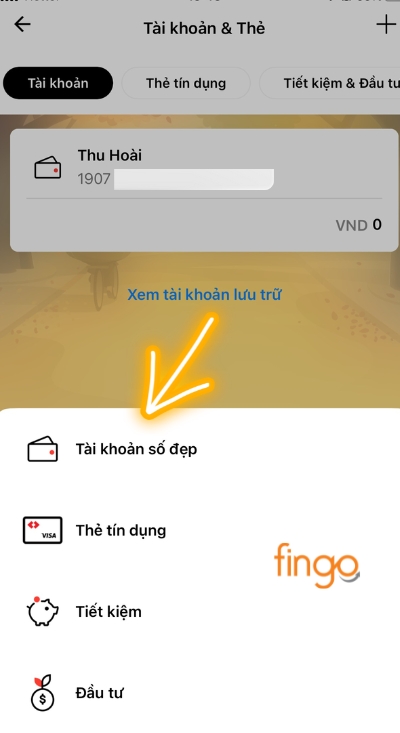 Chọn mục tài khoản số đẹp