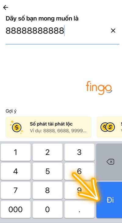 Nhập số tài khoản bạn muốn