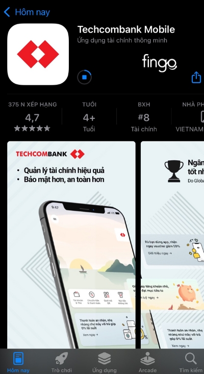 Tải ứng dụng Techcombank Mobile 