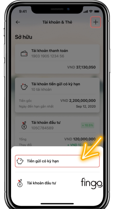 Chọn mục tiền gửi có kỳ hạn