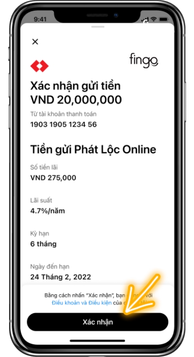 Nhấn xác nhận sau khi đã kiểm tra thông tin hoàn chỉnh